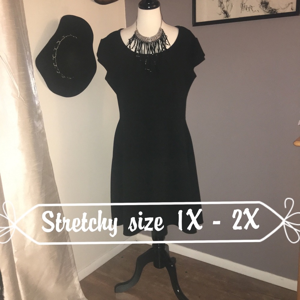 Stretchy Black Skater Dress!